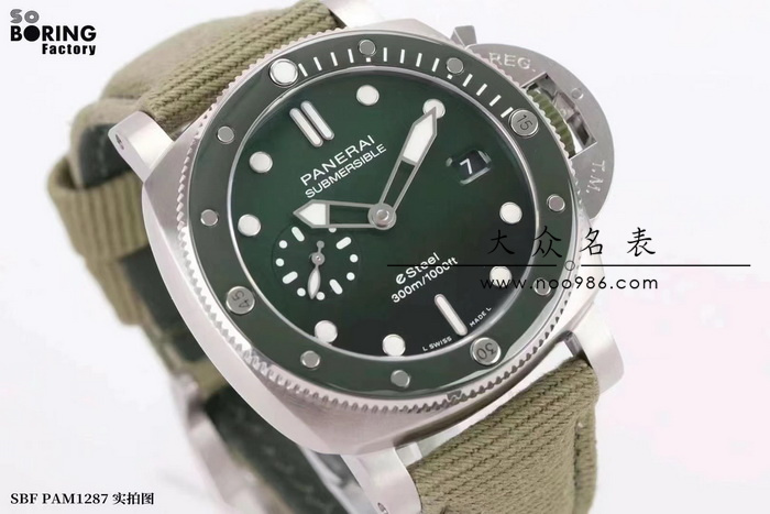 sbf厂新款沛纳海1287翡翠绿陶瓷圈手表做工介绍 第5张