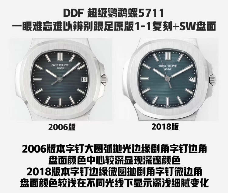 DDF厂百达翡丽鹦鹉螺5711复刻表介绍 第1张