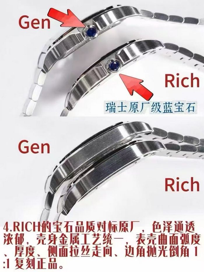 RF厂卡地亚山度士WHSA0014顶级复刻表真假对比 第8张